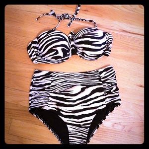 Zebra print swim suit